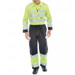 Beeswift ARC Flash High Visibility Coverall Saturn YellowNavy Blue 48 CARC7SYN48 BSW22604