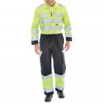 Beeswift ARC Flash High Visibility Coverall Saturn Yellow/Navy Blue 52 BSW22606