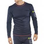 Beeswift ARC Compliant Long Sleeve T-Shirt Under Garment Flame Retardant Anti-Static Navy Blue S BSW23020