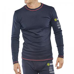 Beeswift ARC Compliant Long Sleeve T-Shirt Flame Retardant Navy Small