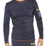 Beeswift ARC Compliant Long Sleeve T-Shirt Under Garment Flame Retardant Anti-Static Navy Blue XL BSW23023