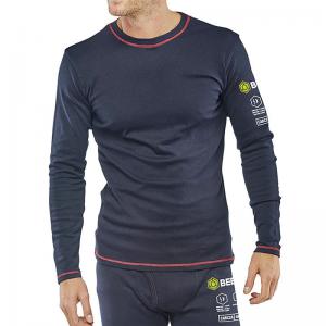 Beeswift ARC Compliant Long Sleeve T-Shirt Flame Retardant Navy Blue