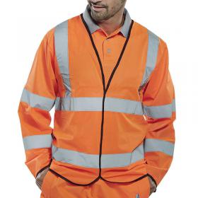 Beeswift High Visibility Long Sleeve Jerkin Orange L BSW23055