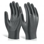 Beeswift Nitrile Disposable Gripper Gloves Powder Free Black M (Pack of 1000) GZNDG10BLM BSW23639