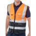 Beeswift High Visibility Two Tone Executive Waistcoat OrangeBlack L BSW24476