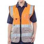 Beeswift High Visibility Two Tone Executive Waistcoat Orange/Grey M BSW24482