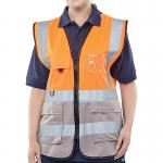 Beeswift High Visibility Two Tone Executive Waistcoat OrangeGrey M BSW24482