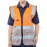 Beeswift High Visibility Two Tone Executive Waistcoat OrangeGrey M HVWCTTORGYM BSW24482