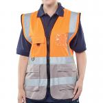 Beeswift High Visibility Two Tone Executive Waistcoat OrangeGrey XL HVWCTTORGYXL BSW24484