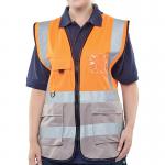 Beeswift High Visibility Two Tone Executive Waistcoat Orange/Grey 3XL BSW24486