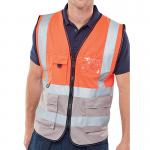 Beeswift High Visibility Two Tone Executive Waistcoat RedGrey 3XL HVWCTTREGY3XL BSW24501