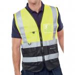 Beeswift High Visibility Two Tone Executive Waistcoat Saturn YellowBlack M HVWCTTSYBLM BSW24502