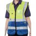 Beeswift High Visibility Two Tone Executive Waistcoat Saturn Yellow/Navy Blue M BSW24513