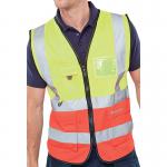 Beeswift High Visibility Two Tone Executive Waistcoat Saturn YellowRed M HVWCTTSYREM BSW24518