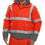 Beeswift Two Tone High Visibility Bomber Jacket with Concealed Hood BSW24644