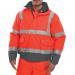 Beeswift Two Tone High Visibility Bomber Jacket with Concealed Hood Red/Grey 2XL BSW24647