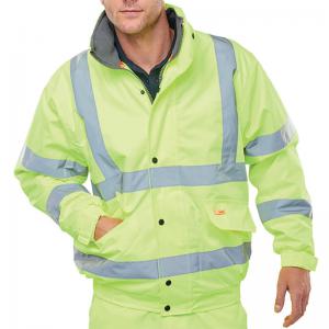 Beeswift High Visibility Fleece Lined Bomber Jacket Saturn Yellow 5XL