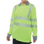 Beeswift High Visibility Executive Long Sleeve Polo Shirt Saturn Yellow 2XL BPKEXECLSSY2XL BSW24764