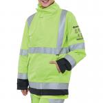 Beeswift Two Tone ARC Woven Hi Vis Jacket Fire Retardant Saturn YellowNavy Blue S CARC925SYNS BSW24914