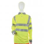 Beeswift Ladies High Visibility Long Sleeve Polo Shirt Saturn Yellow 2XL LPK22SY2XL BSW24976