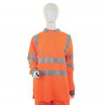 Beeswift Ladies High Visibility Long Sleeve Polo Shirt Orange S LPK28ORS BSW24985