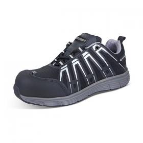 Beeswift Non Metallic S3 Lace Up Water Resistant Trainer 1 Pair Black/Grey 10 BSW25638