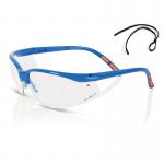 Beeswift Adjustable Safety Spectacles Clear/Blue Frame BSW25723