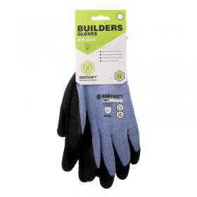 Beeswift Builders Multipurpose Latex Gloves 1 Pair Black XL BSW27074