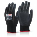 Beeswift Multipurpose Polyurethane Palm Coated Gloves 1 Pair Black XL BSW27075
