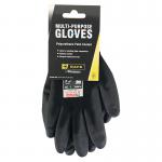 Beeswift Multipurpose Polyurethane Palm Coated Gloves 1 Pair Black XL BSW27075