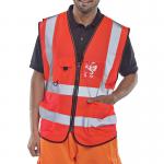 Beeswift Executive High Visibility Waistcoat Red M BSW30586