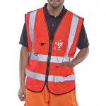 Beeswift Executive High Visibility Waistcoat Red M WCENGEXECREM BSW30586