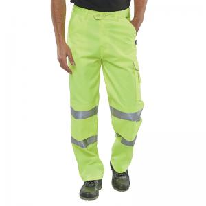 Beeswift Polycotton High Visibility Trousers Saturn Yellow 28S