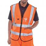 Beeswift Executive High Visibility Waistcoat Orange S WCENGEXECORS BSW31099
