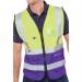 Beeswift High Visibility Two Tone Executive Waistcoat Saturn Yellow/Purple S BSW31304