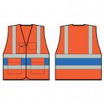 Beeswift High Visibility Executive Vest OrangeRoyal Blue 5XL HVV45RB5xL BSW31591