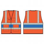 Beeswift High Visibility Executive Vest OrangeRoyal Blue XL HVV45RBXL BSW31595