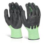 Beeswift Cut Resistant Fully Coated Impact Gloves 1 Pair Green S BSW33964