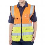 Beeswift Two Tone Executive Waistcoat OrangeSaturn Yellow M HVWC2TORSYM BSW33981