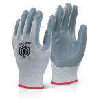 Beeswift Nitrile Foam Polyester Gloves Grey XL (Pack of 10) EC6NGYXL BSW34142