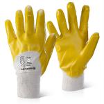 Beeswift Nitrile K/W P/C L/W Gloves (Pack of 10) Yellow 08 BSW34347