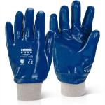 Beeswift Nitrile Coated Gloves Knitted Wrist Heavyweight (Pack of 10) Blue 10 BSW34349
