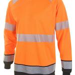Beeswift High Visibility Two Tone Long Sleeve T-Shirt Orange/Black 3XL BSW34367