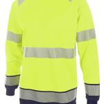 Beeswift High Visibility Two Tone Long Sleeve T-Shirt Saturn Yellow/Navy Blue 3XL BSW34374