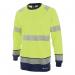 Beeswift High Visibility Two Tone Long Sleeve T-Shirt Saturn Yellow/Navy Blue 3XL BSW34374