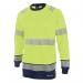 Beeswift High Visibility Two Tone Long Sleeve T-Shirt Saturn YellowNavy Blue 3XL BSW34374