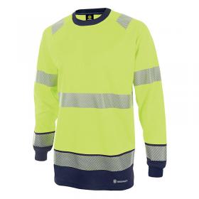 Beeswift High Visibility Two Tone Long Sleeve T-Shirt Saturn YellowNavy Blue S HVTT005SYNS BSW34378