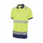 Beeswift High Visibility Two Tone Short Sleeve Polo Shirt Saturn YellowNavy Large BSW34390