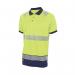 Beeswift High Visibility Two Tone Short Sleeve Polo Shirt Saturn YellowNavy Large HVTT010SYNL BSW34390