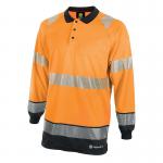 Beeswift High Visibility Two Tone Long Sleeve Polo Shirt Orange/Black 3XL BSW34395